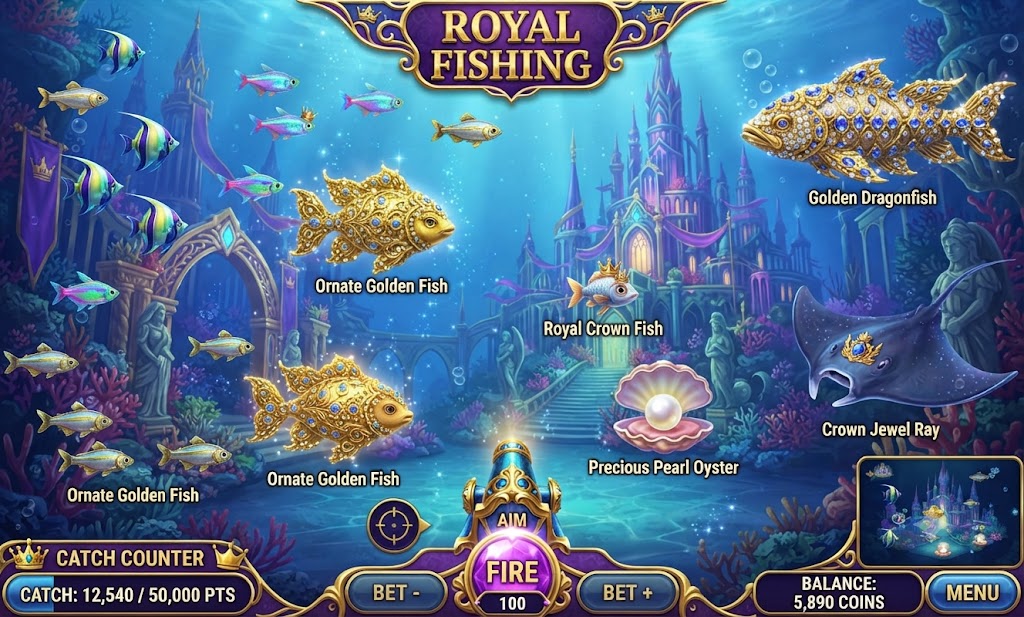 Fish Hunter online fishing arcade game with cash payout