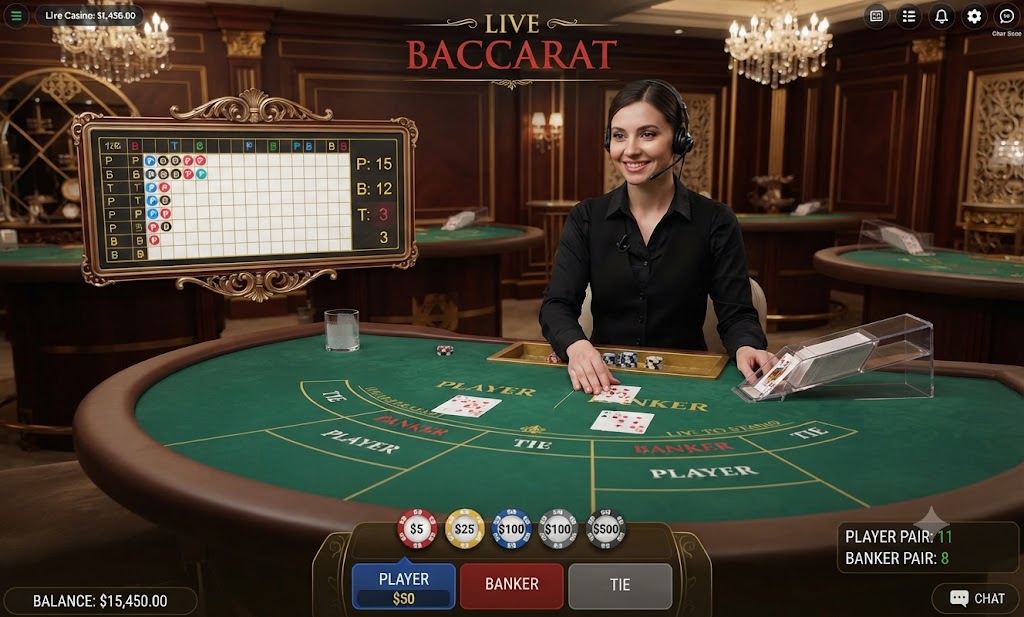 Live baccarat with real dealer at Acesuper