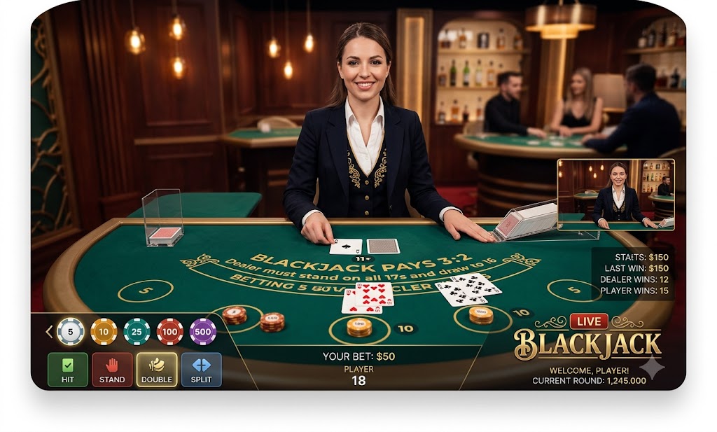 Live blackjack with real dealer at Acesuper