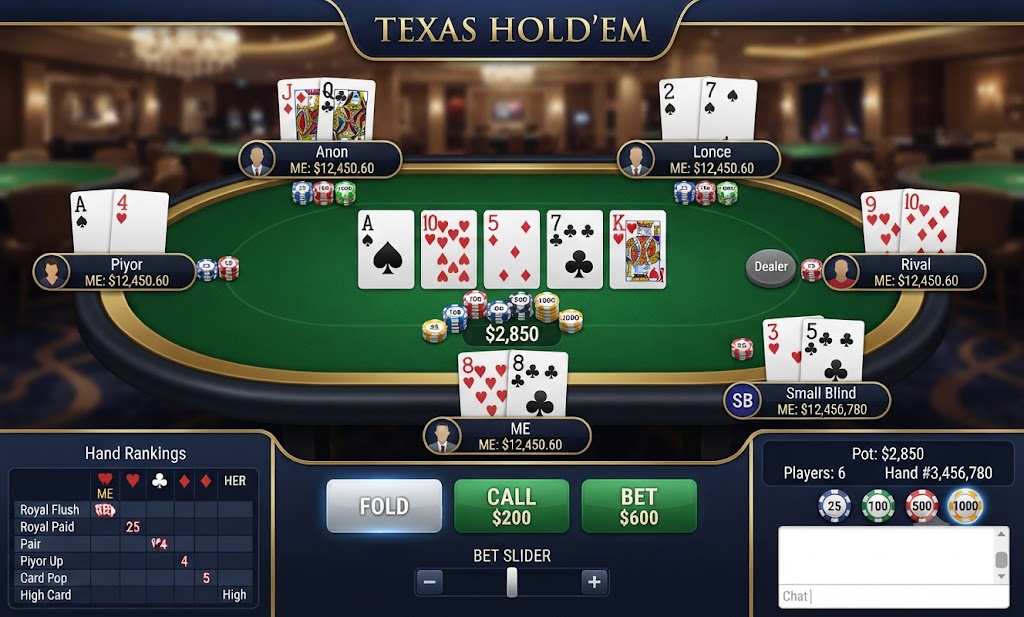 Texas Hold'em Poker at Acesuper
